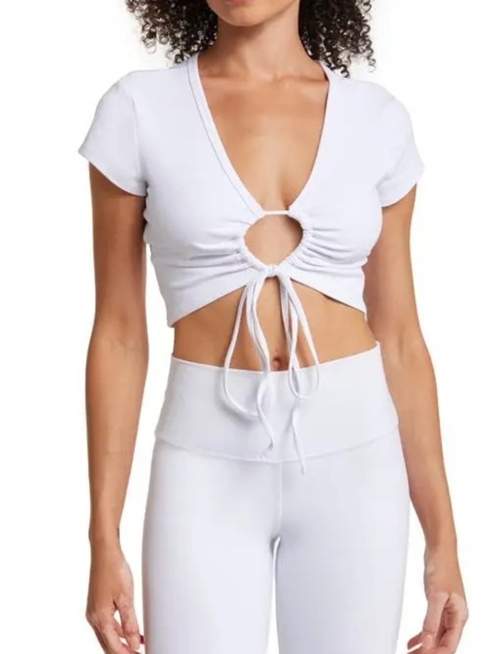 Alo Yoga airbrush keyhole cut out crop top Size Medium NWT